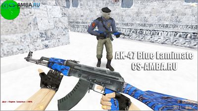 Модель оружия из CS:GO | AK47 - Blue Lamimate для CS 1.6