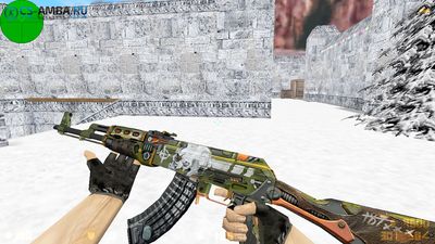 Модель HD AK47 «Skulliosis» с анимацией осмотра для CS 1.6