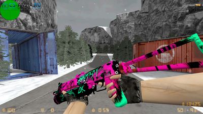 Модель HD Bizon «Neon Revolution» с анимацией осмотра для CS 1.6