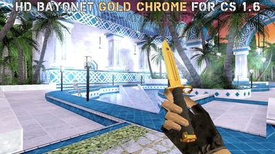 Модель ножа HD «Bayonet | Gold chrome» для CS 1.6