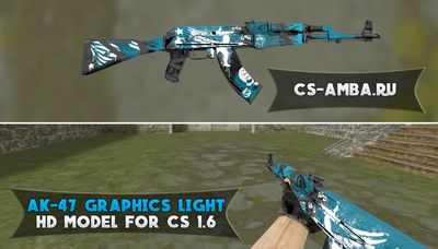 Стандартная HD модель «AK-47 - Graphics Light» для CS 1.6